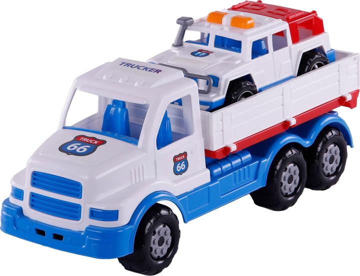 Actual product image Polesie Cavallino XL Torpedo Truck with Jeep, 46.6 cm