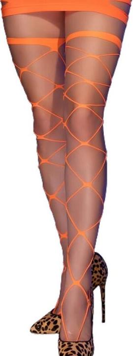 Actual product image Chilirose CR 4706 CABARET TIGHTS ORANGE S/M (M)