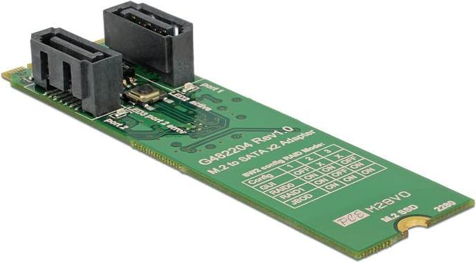 Actual product image Delock M.2 to 2xSATA adapter with RAID