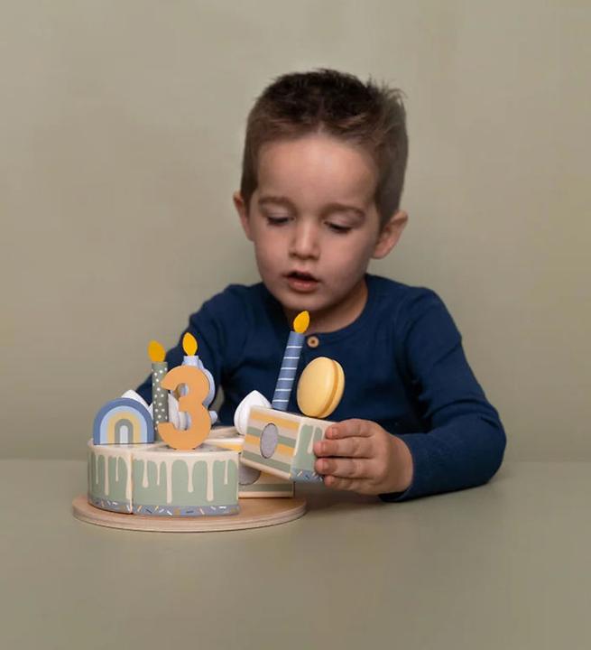 Image du produit Little Dutch Gâteau d'anniversaire en bois XL - bleu