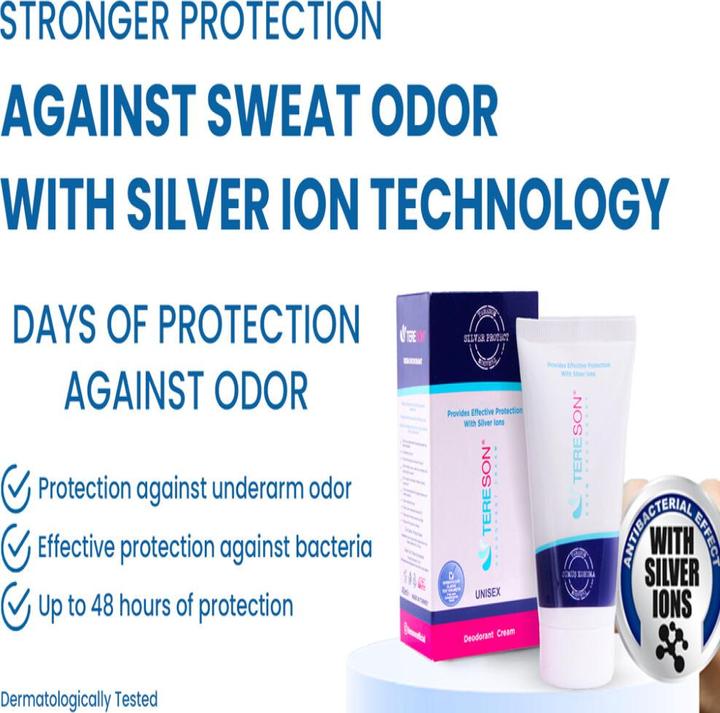 Actual product image Tereson Cream deodorant, long-term protection against body odour with silver ion formula (Crème, Spray)