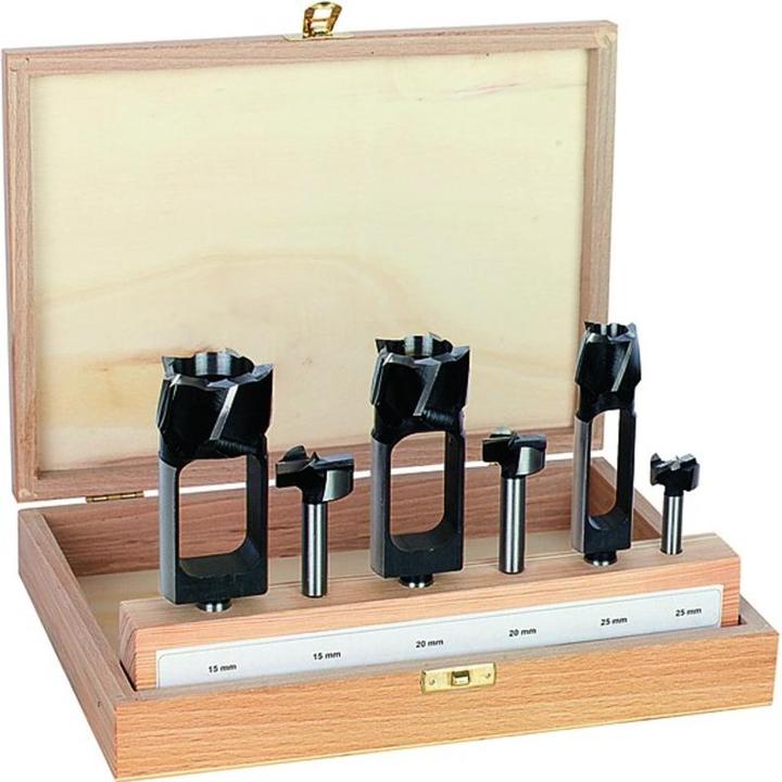 Actual product image Fisch Knot drill and tenon cutter set, SP steel (15 mm, 20 mm, 25 mm)