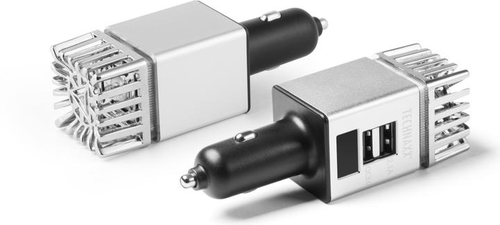 Actual product image Technaxx Ionizer car air purifier for 12/24V 2x USB TX 130
