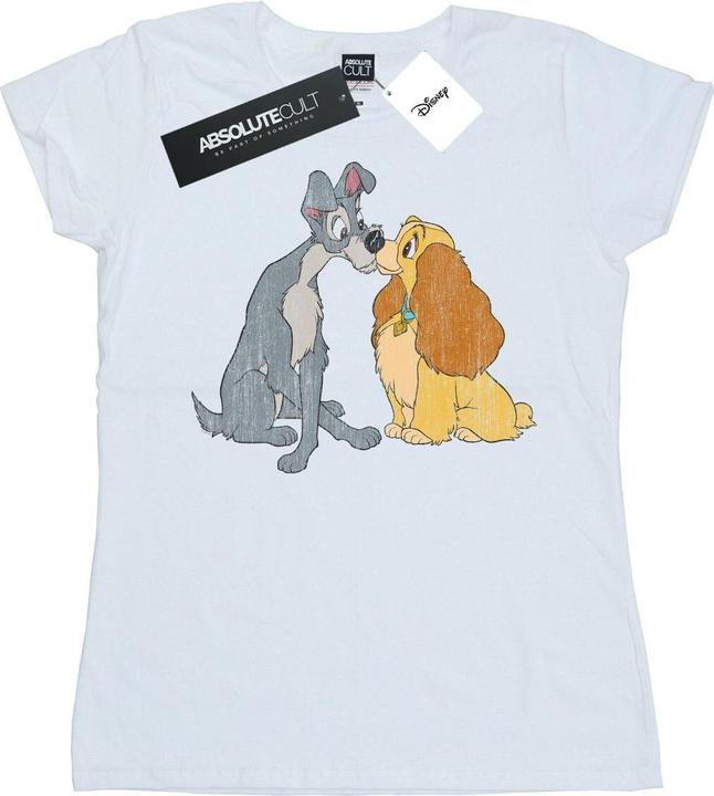 Disney Lady And The Tramp Distressed Kiss TShirt (L)