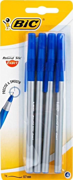 Bic Round Stic Exact (Grigio, Blu, 4 x)