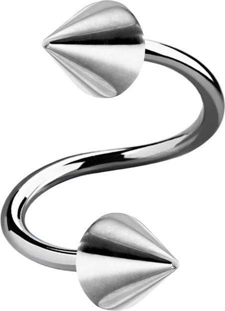 Produktbild Star Piercing Micro Spirale silber mit zwei Cones (ohne Messing, Chirurgenstahl 316L)