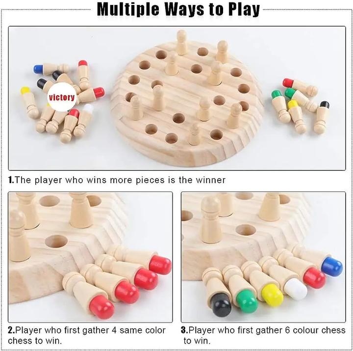 Actual product image Activity Board Wooden Memory Match Stick Chess Colour Game Board Puzzles Educational Toy Cognitive Ability