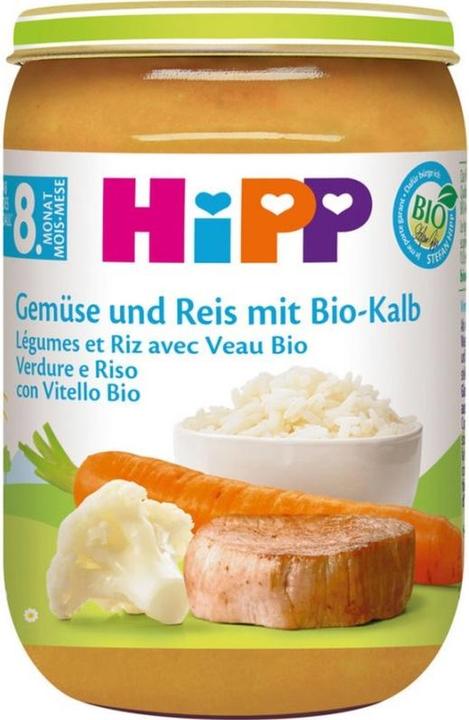 Actual product image Hipp Vegetables and rice with veal (220 g)