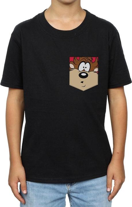 Immagine prodotto Looney Tunes Tasmanian Devil Face Faux Pocket Maglietta Ragazzi (152, 158)