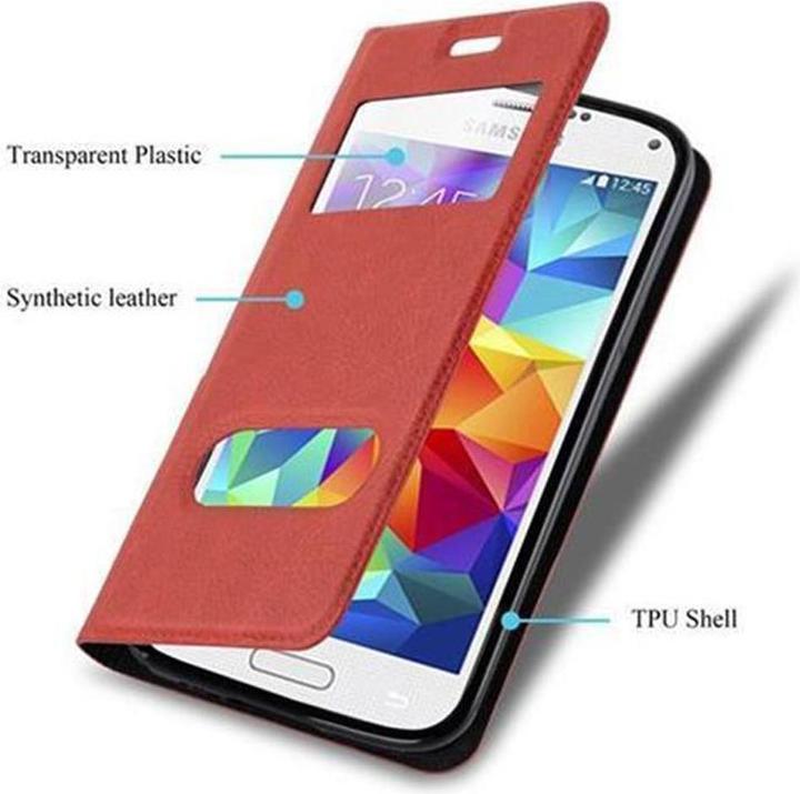Actual product image Cadorabo Book with View double window cover (Samsung Galaxy S5 Mini)