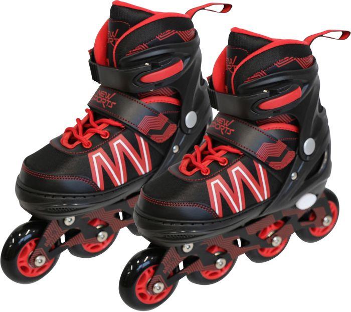 New Sports Inliner schwarz/rot ABEC 7, Grösse 31-34 (33)