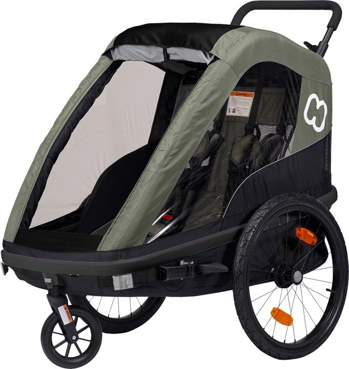 Actual product image hamax Avenida One bicycle trailer olive green with suspension