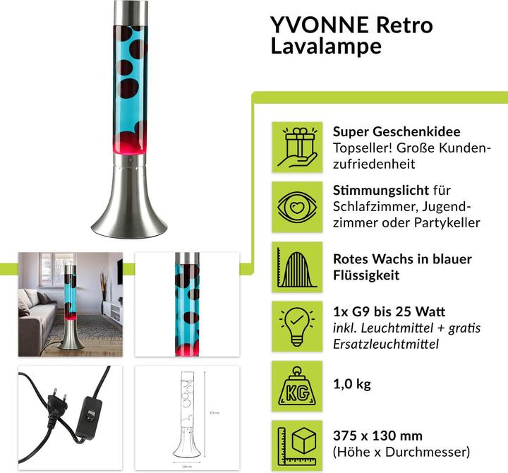Produktbild Licht-Erlebnisse Lavalampe Yvonne (G9)