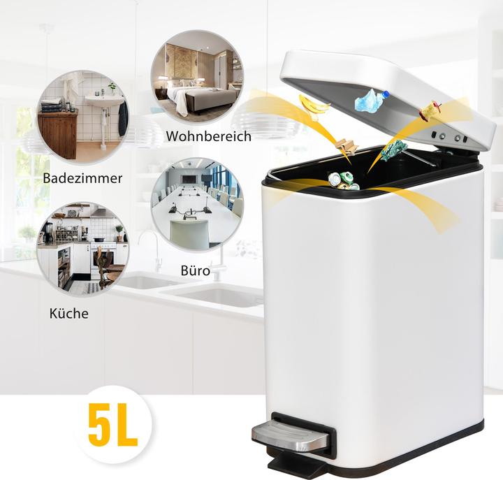Actual product image Homcom Waste bin with foot pedal (5 l)