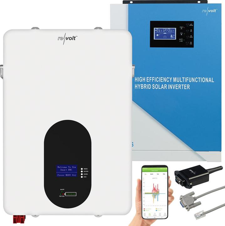 Produktbild Revolt LiFePO4-Akku 4,8 kWh mit Solar-Hybrid-Inverter 5,5 kW (48 V, 100 Ah)