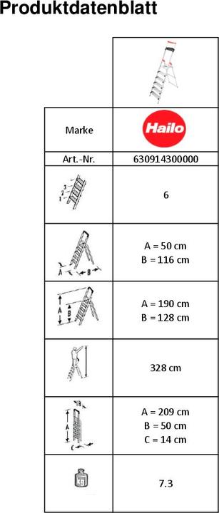Image du produit Hailo Escabeau ménager L95 HB Standardline (190 cm)