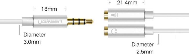 Image du produit Ugreen Séparateur de casque 3,5 mm (éclats)