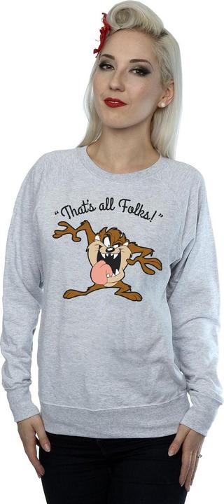 Actual product image Looney Tunes Womens/Ladies That's All Folks Taz Sweatshirt (S)