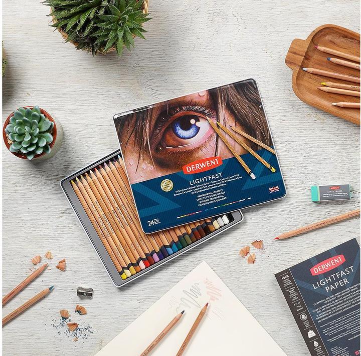Image du produit Derwent Crayons de couleur Lightfast, 4 mm, multicolore, 24 pièces (Multicolore, 24 x)