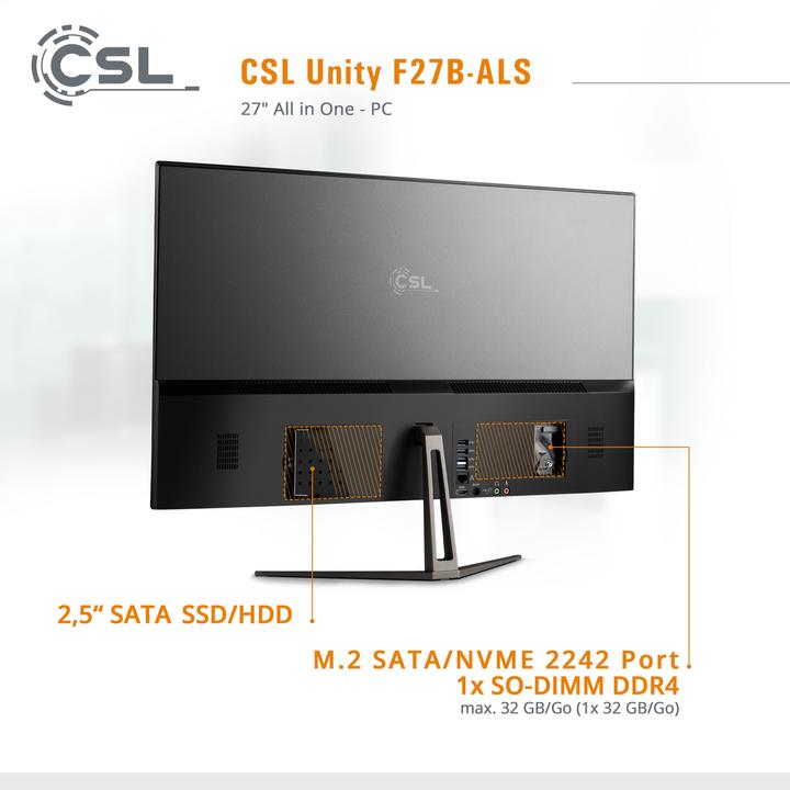 Produktbild CSL All-in-One-PC Unity F27B-ALS 256 GB 16 GB RAM Win 11 Home (16 GB, 256 GB, Intel UHD Graphics)