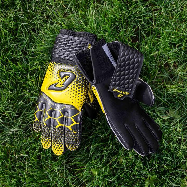 Produktbild Catch & Keep Fussballhandschuhe Kralle Protector Gr. 4 Gelb Torwart Keeper Goalie Handschuhe (4)