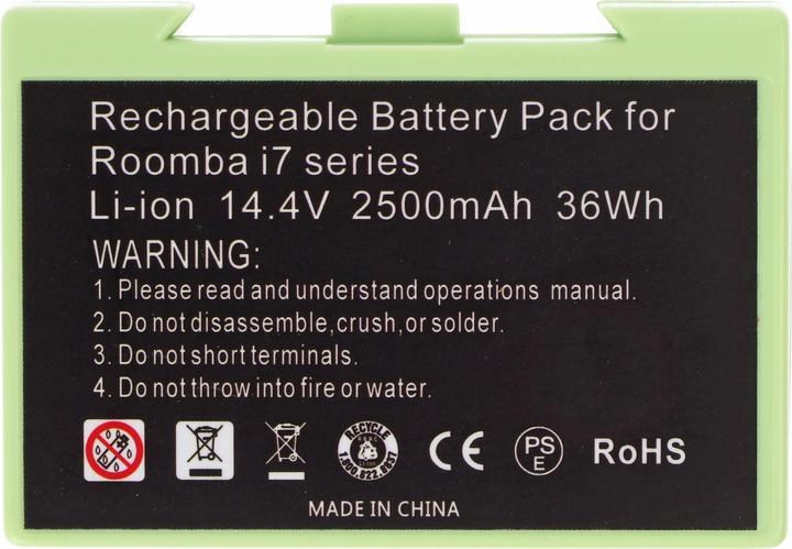 Image du produit AccuCell Batterie compatible avec iRobot Roomba e5, i7 Li-Ion 14,4V 2500mAh 36Wh