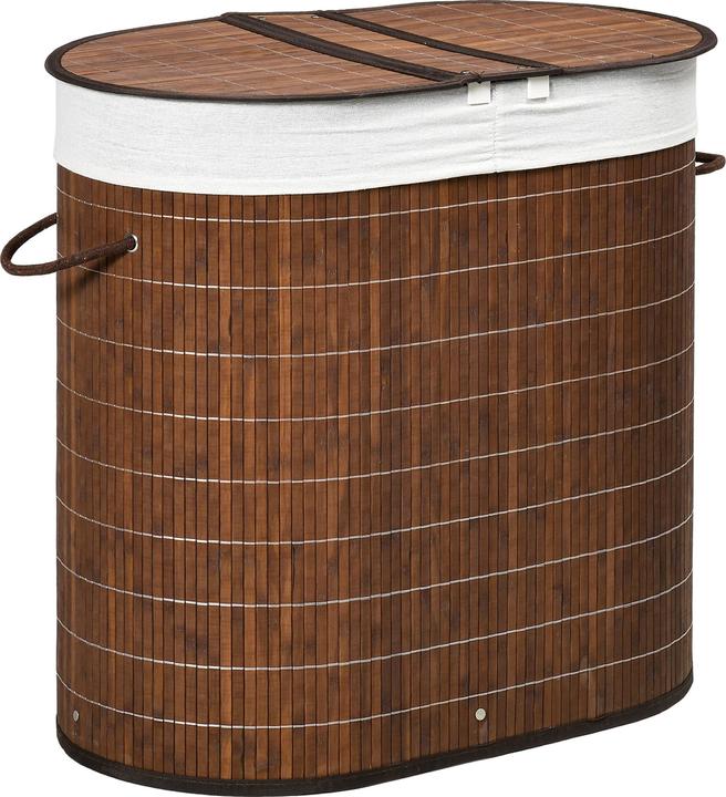 Produktbild Homcom Wäschekorb mit Flügeldeckel und 2 Fächern (50 l)