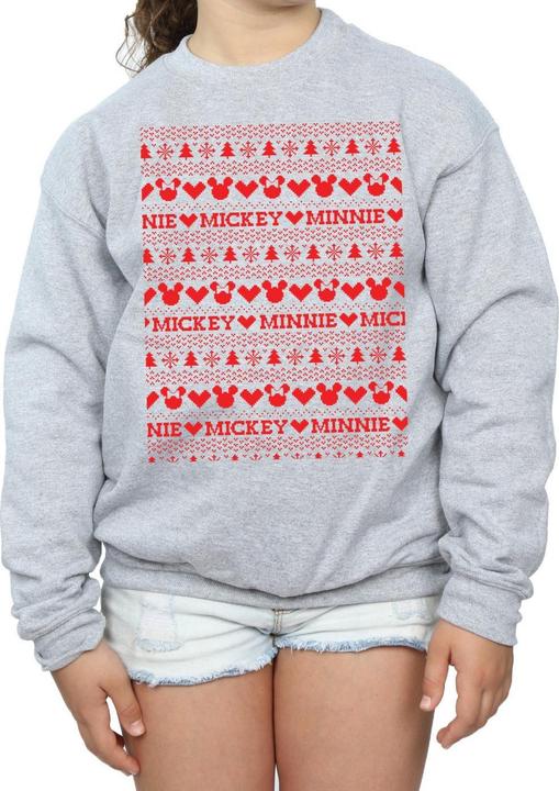 Immagine prodotto Disney Mickey And Minnie Christmas Fair Isle Felpa Ragazze (140, 146)