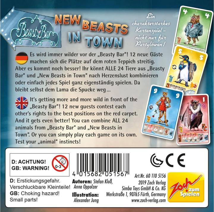 Produktbild Zoch ZOC05156 - Beasty Bar: New Beasts in Town, Kartenspiel, für 2-4 Spieler, ab 8 Jahren (Deutsch, Französisch, Italienisch, Englisch)