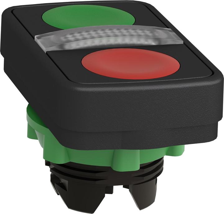 Produktbild Schneider Electric Leucht-Doppeldrucktaster grün flach/rot ZB5AW7A3740