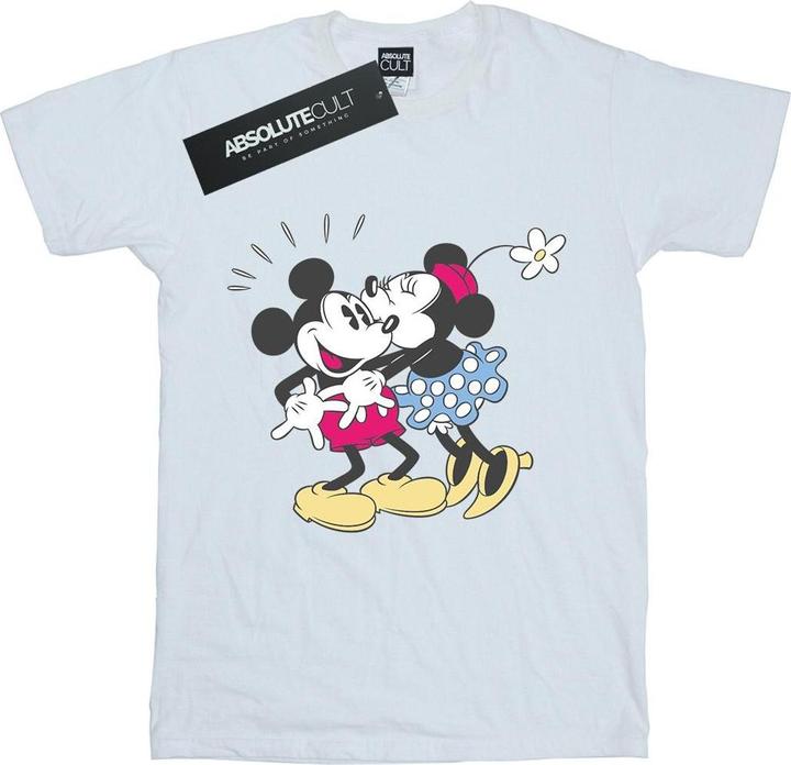 Actual product image Disney Womens/Ladies Mickey And Minnie Mouse Kiss Cotton Boyfriend T-Shirt (S)