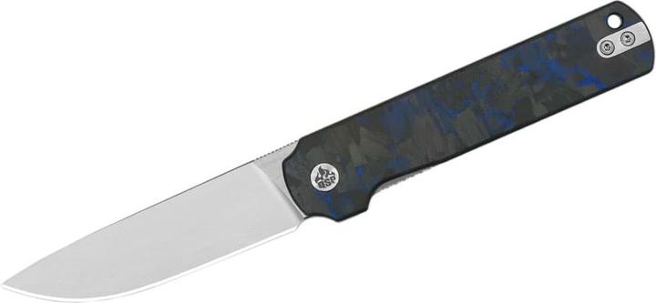 Produktbild QSP Knife Lark Shredded CF Overlay G-10 Blue (8 cm)