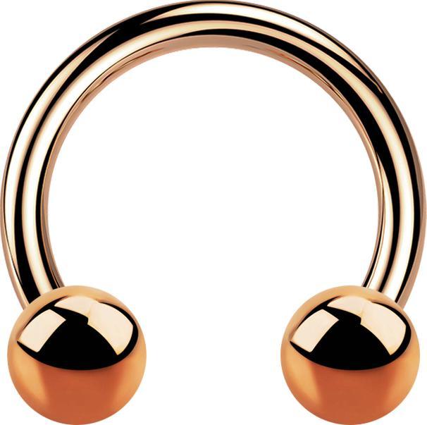 Produktbild Star Piercing Micro Circular Barbell Innengewinde rosegold mit zwei Kugeln (Titan G23, ohne Messing)