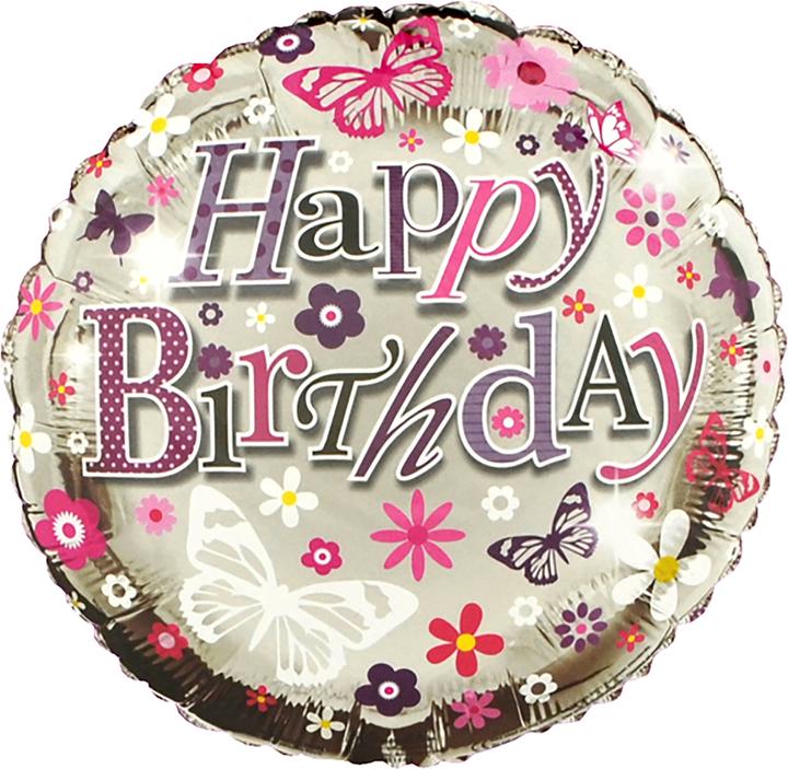 Immagine prodotto Simon Elvin Pallone in foil con disegno di farfalla e buon compleanno da 46 cm