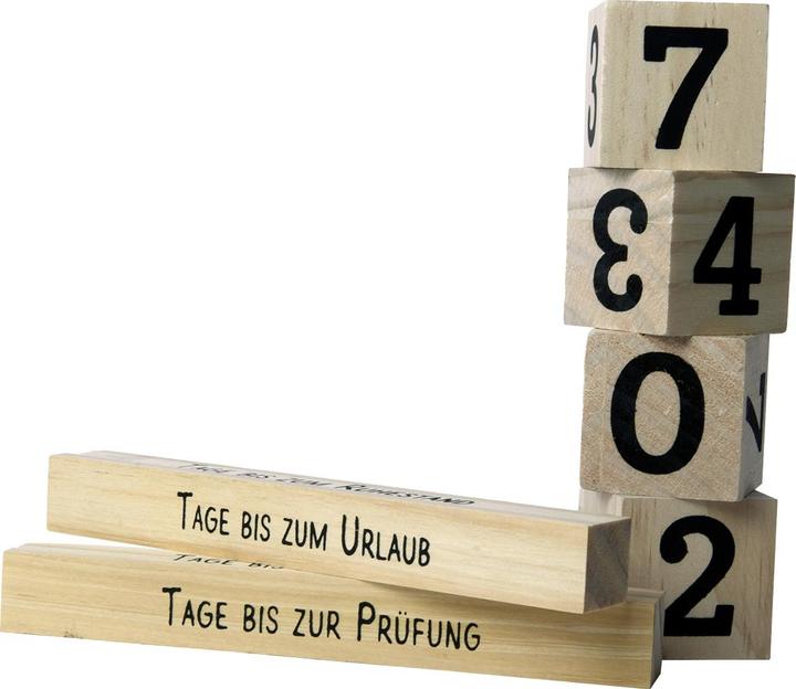 Immagine prodotto Natura Punto Cubo conto alla rovescia in legno con 2 barre a tema