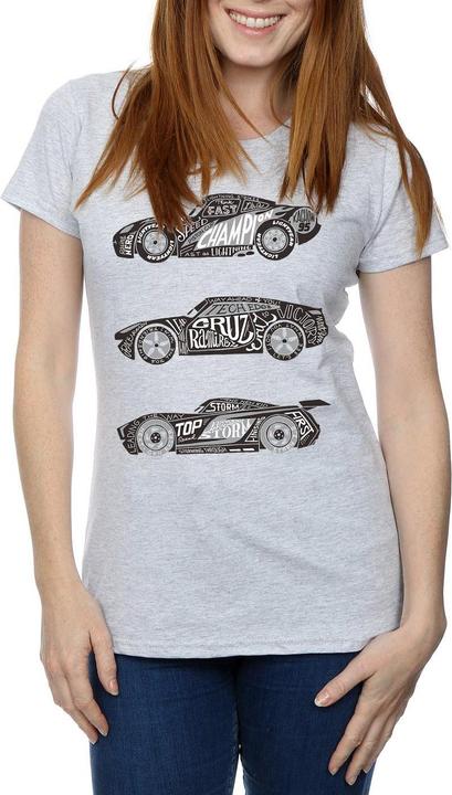 Actual product image Disney Womens/Ladies Cars Text Racers Cotton T-Shirt (M)
