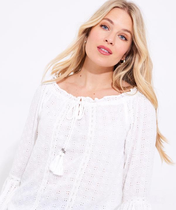 Actual product image Joe Browns Broderie Tassel Lace Top (38)