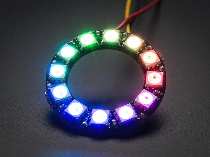 Actual product image OEM NeoPixel WS2812 ring with 12 pixel RGB LEDs