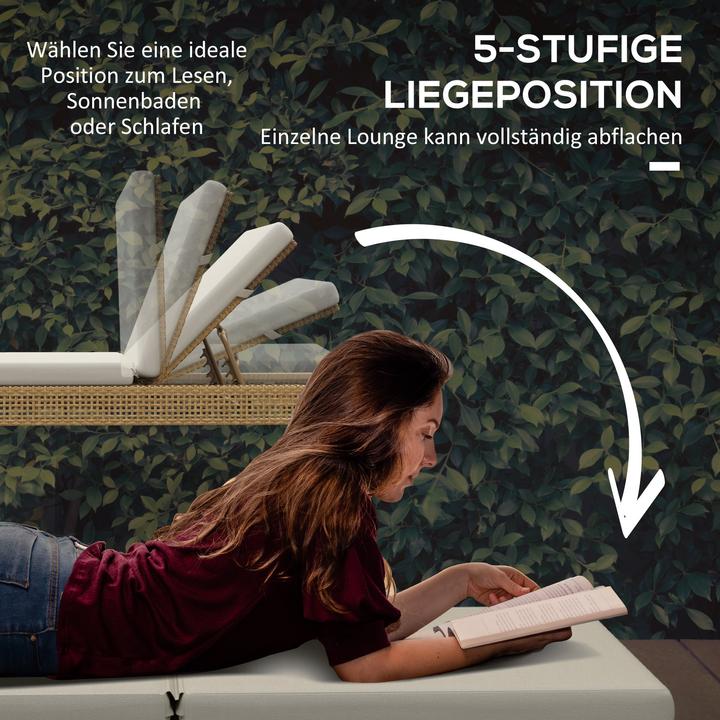 Image du produit Outsunny Chaise longue de jardin avec dossier réglable (65 cm)