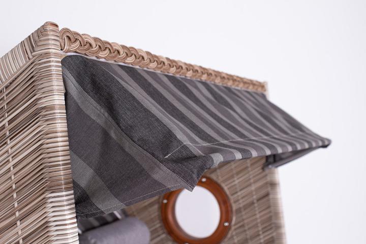 Image du produit dekoVries Strandkorb deVries PURE® Wave XL PE Pinienholz, seashell Des. 402
