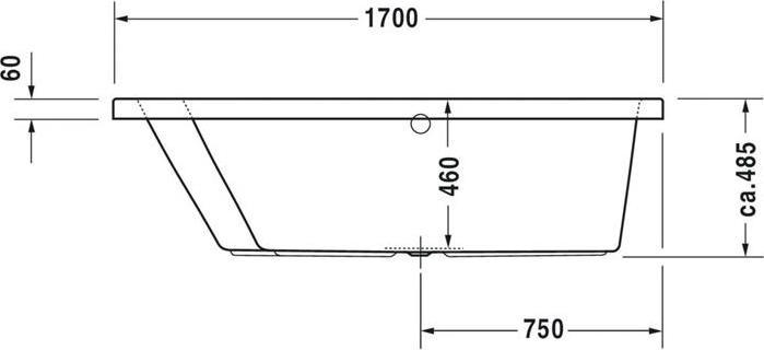 Produktbild Duravit Raumsparbadewanne Paiova 100 x 170 cm wei glatt 700212000000000 (180 l, 170 cm, 100 cm)