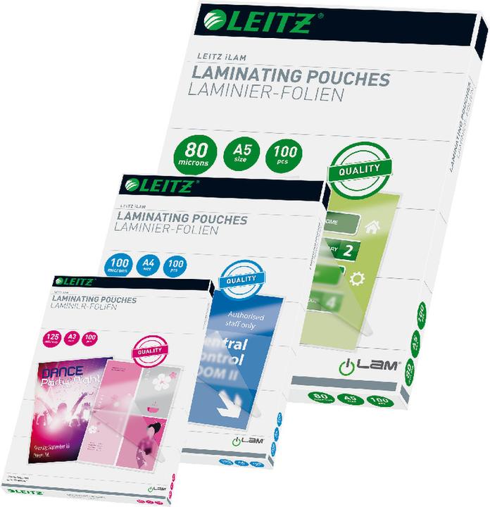Produktbild Leitz Heisslaminierfolien A3 (A3, 100 Stück, 80 µm)