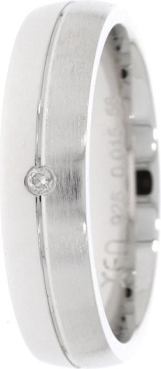 Produktbild Xen Bandring poliert/mattiert mit Diamant ca. 0,015 ct. (54, 925 Silber)
