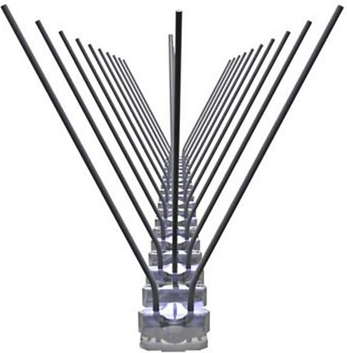 Produktbild Ziwi 5er-Set Spikes zur Taubenabwehr, 3-reihig mit Edelstahl-Spitzen, 2,5 m