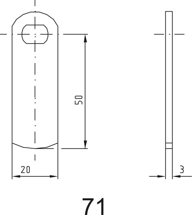 Actual product image Assa Abloy Locking lug for electronic locker lock Sense+PIN, no. 71, straight