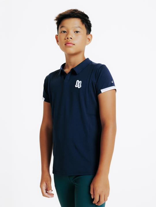 Fouganza Reit-Poloshirt Club kurzarm marineblau