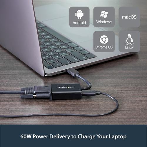Immagine prodotto StarTech USB-C A VGA - Consegna Di Potenza (USB-C, VGA, 15 cm)