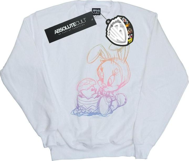 Actual product image Looney Tunes Mens Tweety Pie Easter Egg Sketch Sweatshirt (S)