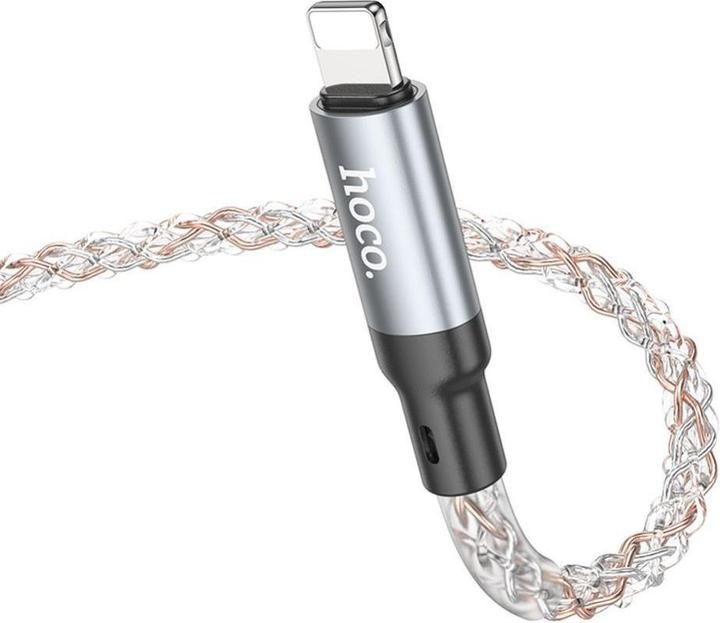 Actual product image Hoco Cable cable USB A to Lightning 2,4A U112 1 m gray (1 m, USB 3.0)