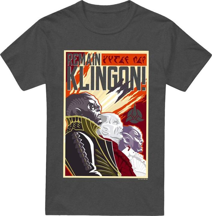 Actual product image Universal Textiles Unisex Adult Remain Klingon Poster T-Shirt (S)